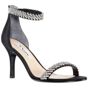 Vauna Womens Satin Rhinestone Dress Sandals