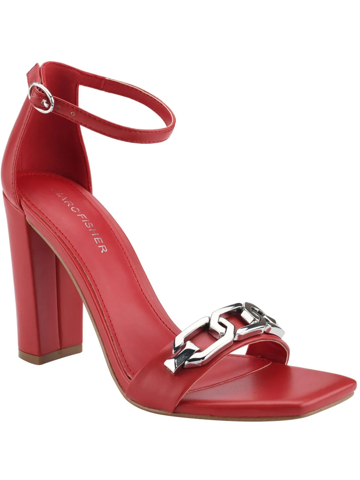 Winnia Womens Square Open Toe Dressy Ankle Strap