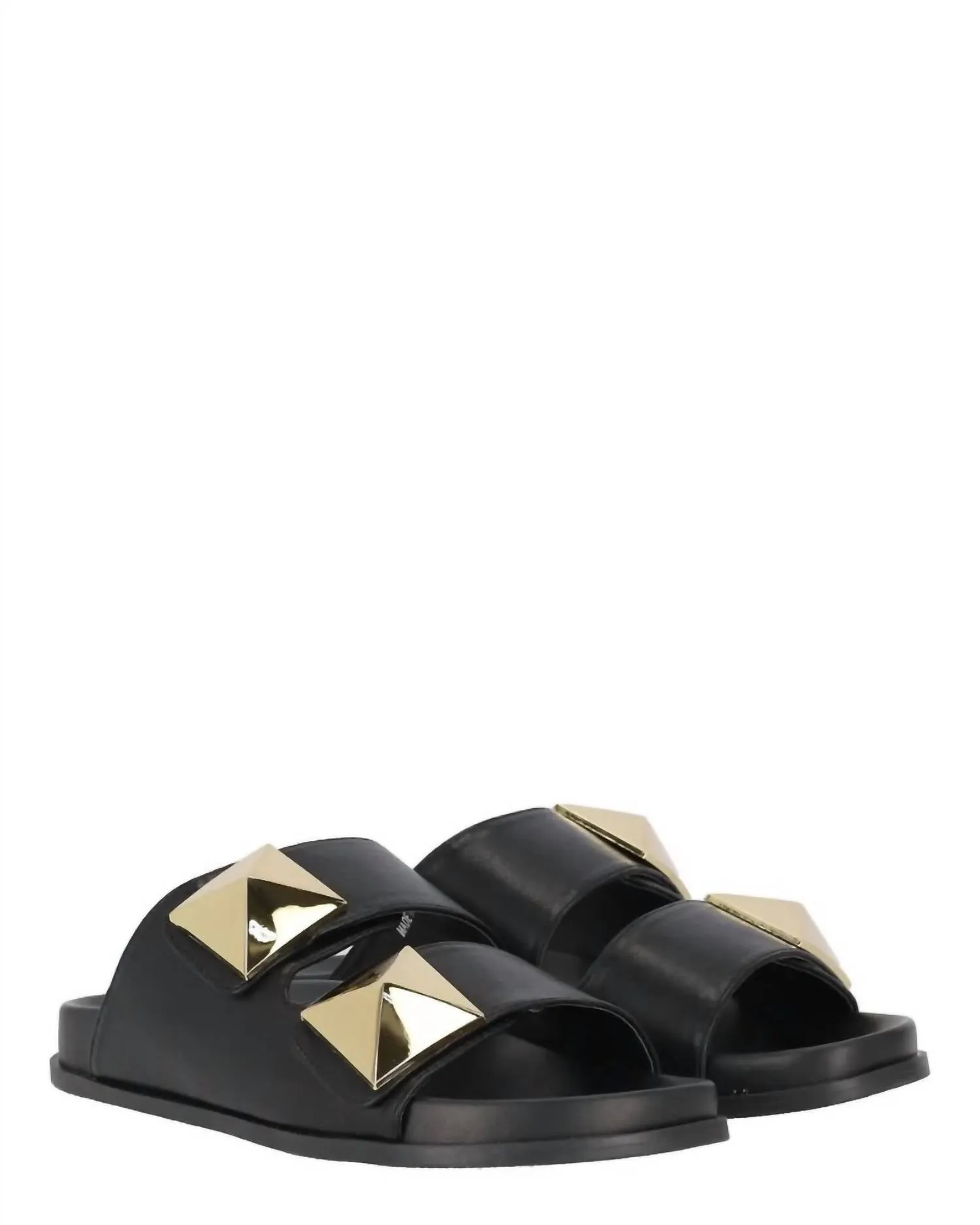Woman's P23Us Slippers In Black / Gold