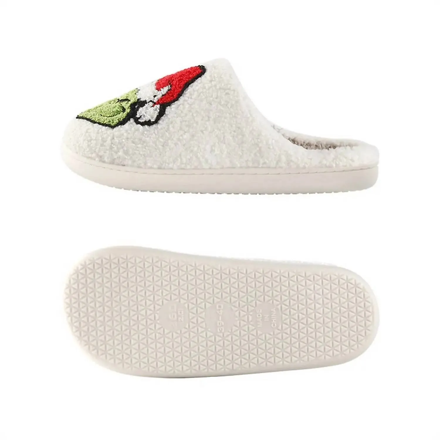 Women Jazzercize Grinch Fuzzy Slippers