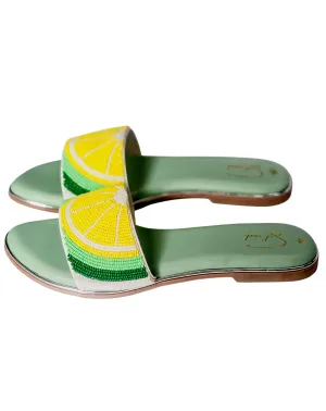 Women Lemon Zest Sandal In Green/yellow