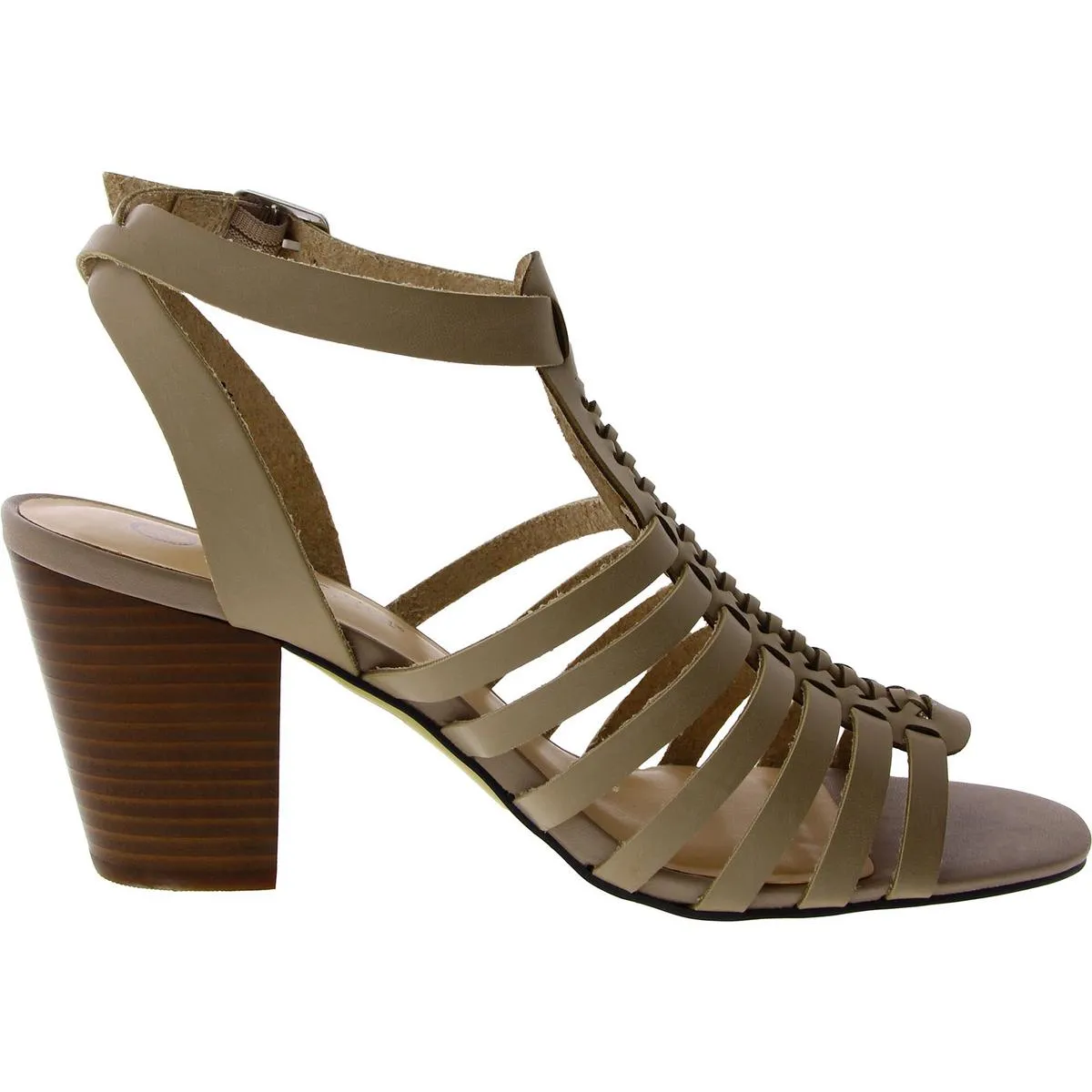 Womens Adjustable Open Toe Block Heel