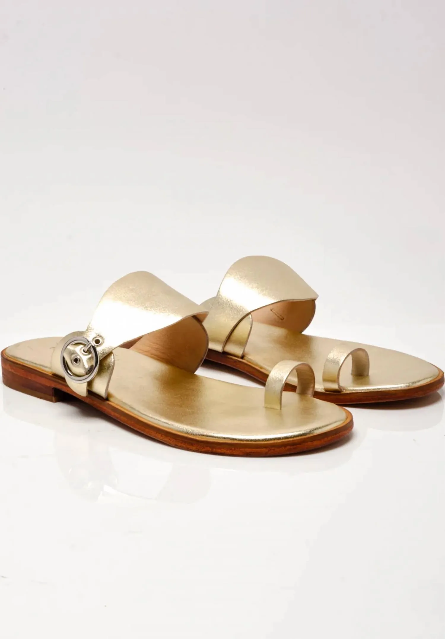 Women's Barcelona Slip On Sandal In Gold Metallic