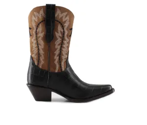 Women's Bianca Leather Cowgirl Boots In Black