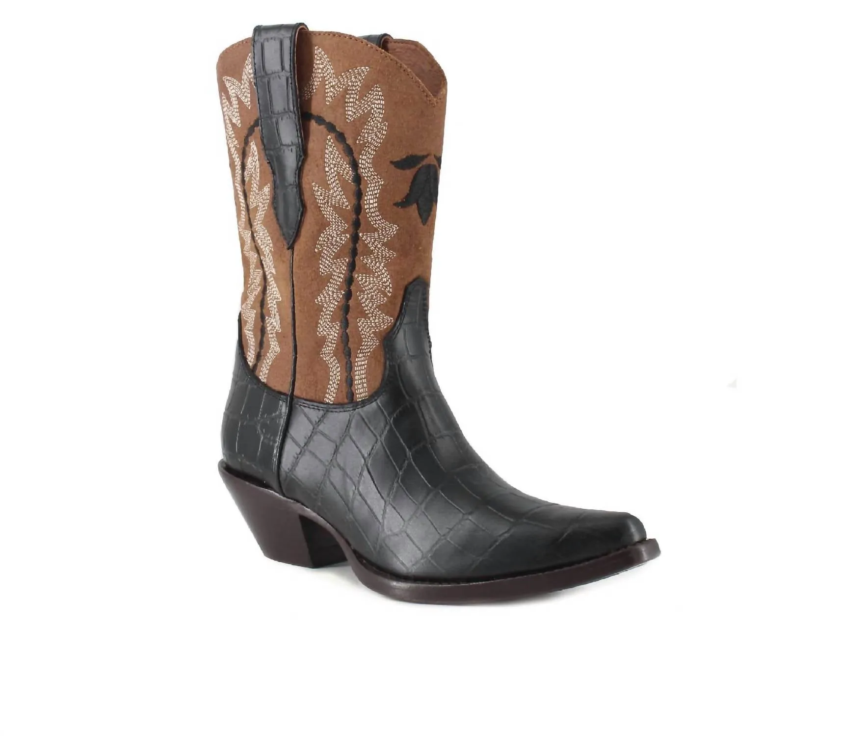 Women's Bianca Leather Cowgirl Boots In Black