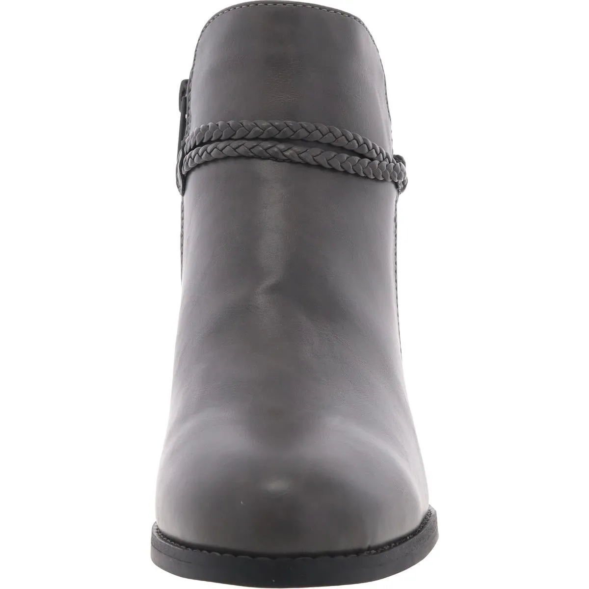 Womens Block Heel Faux Leather Booties