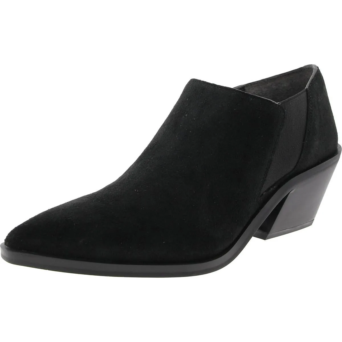 Womens Block Heel Faux Suede Ankle Boots