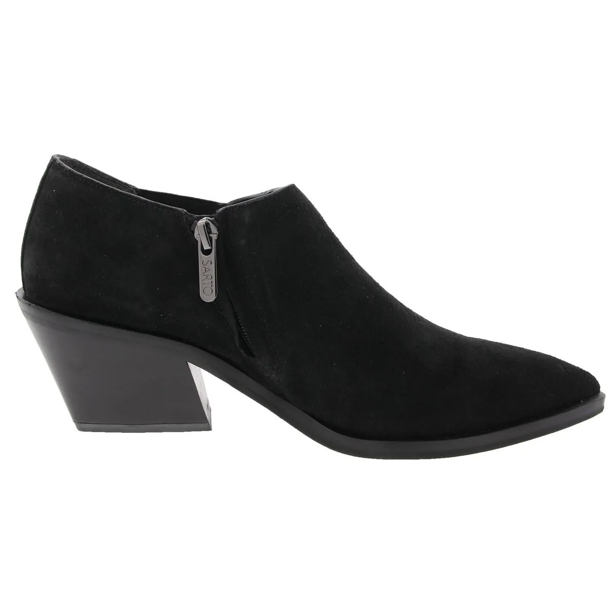 Womens Block Heel Faux Suede Ankle Boots