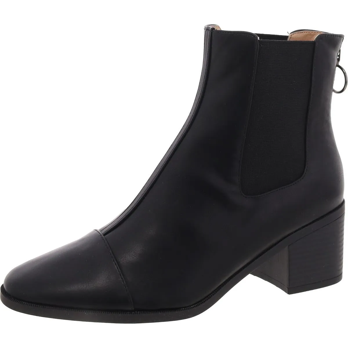 Womens Block Heel Round Toe Chelsea Boots