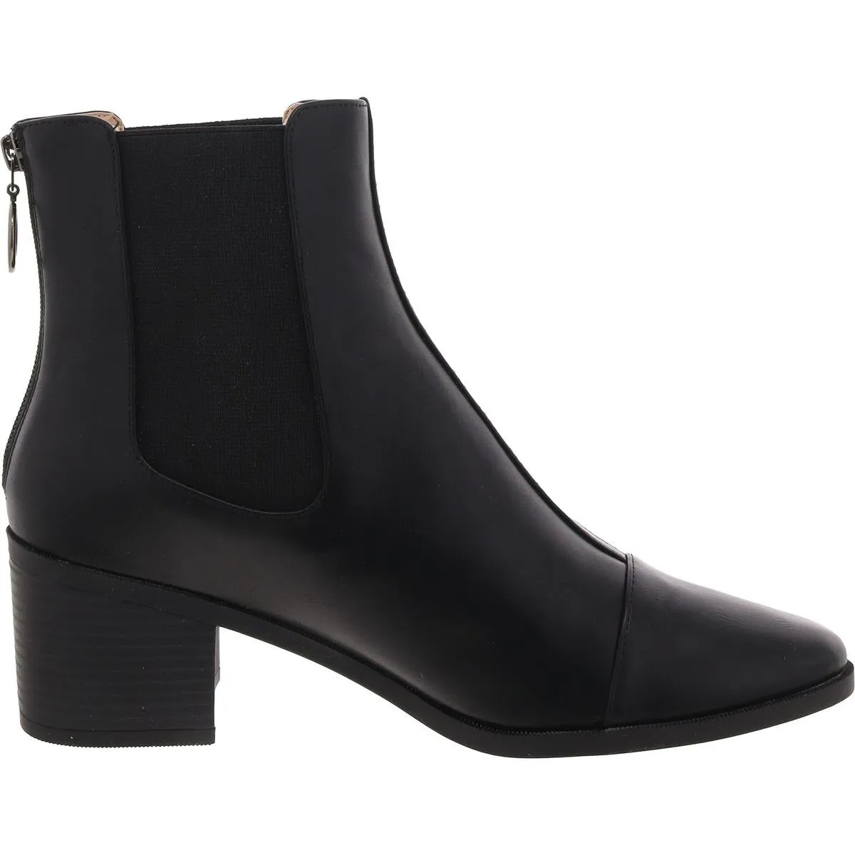 Womens Block Heel Round Toe Chelsea Boots