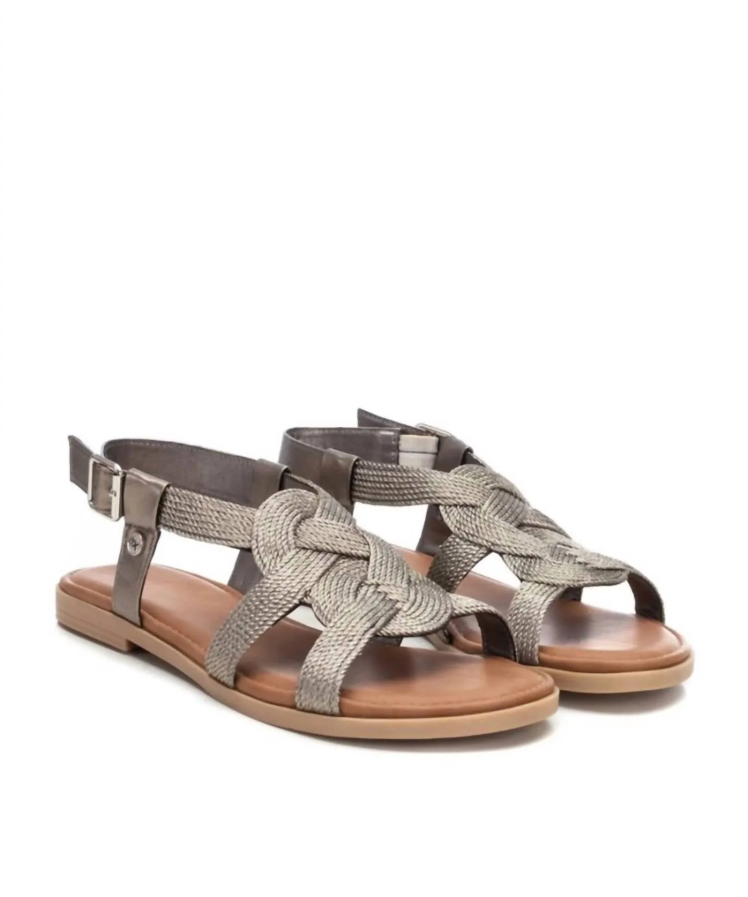 Women's Braided Flat Sandals In Plumb