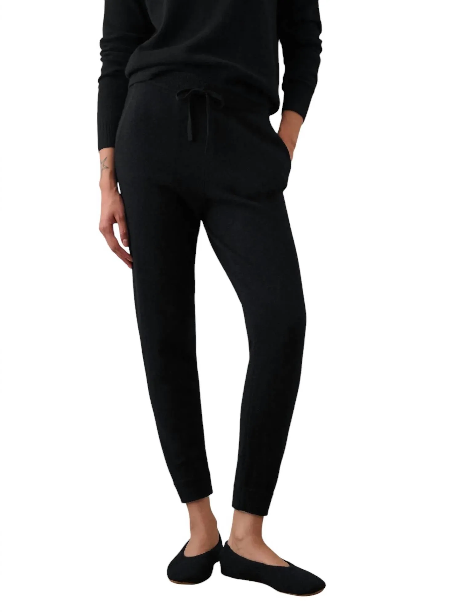 Women's Cashmere Ballet Slipper In Black