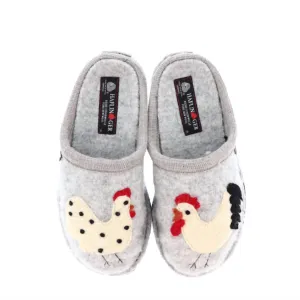 Women's Chicken Boiled Wool Slipper In Silver Grey