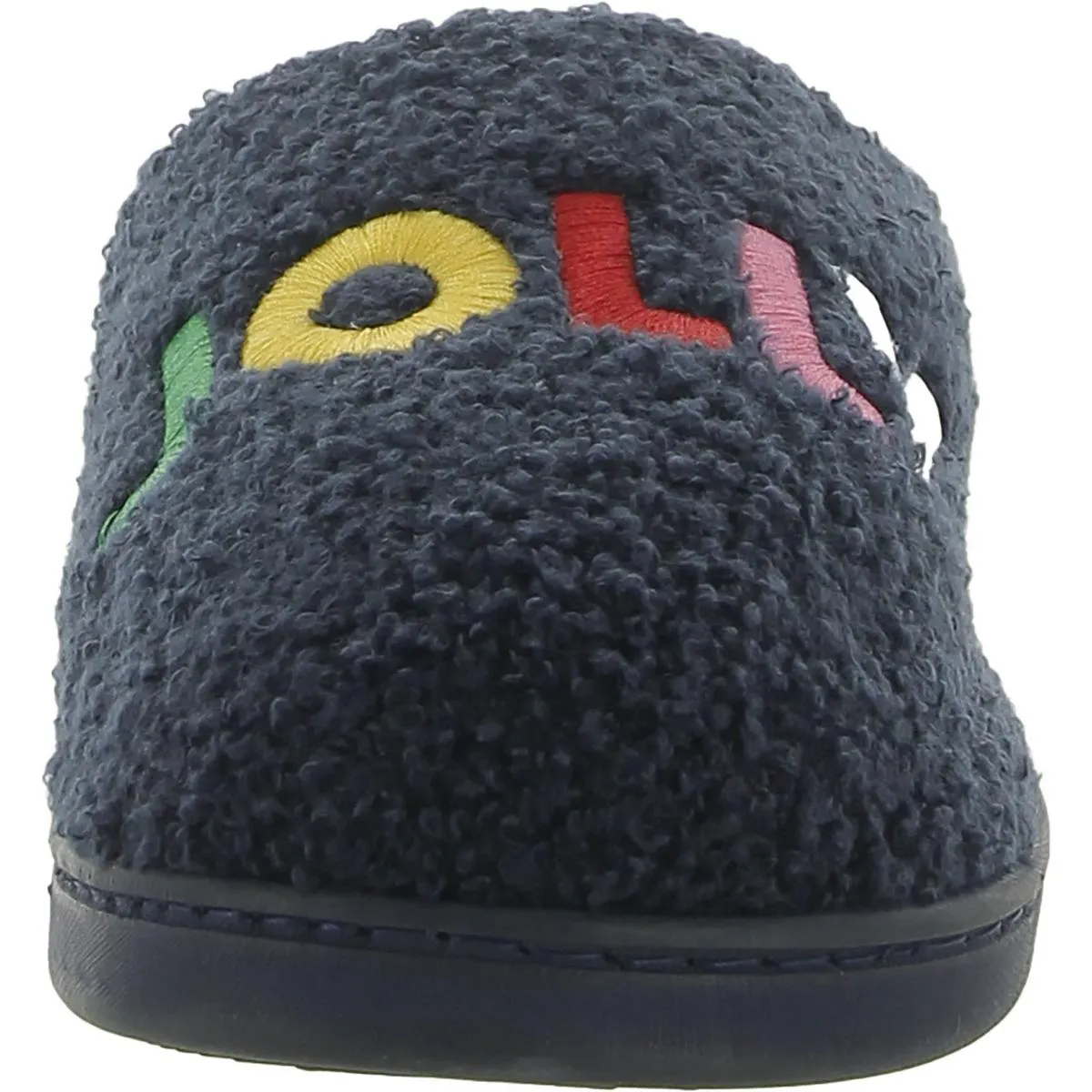 Womens Embroidered Manmade Slide Slippers