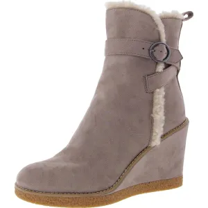 Womens Faux Fur Faux Suede Booties