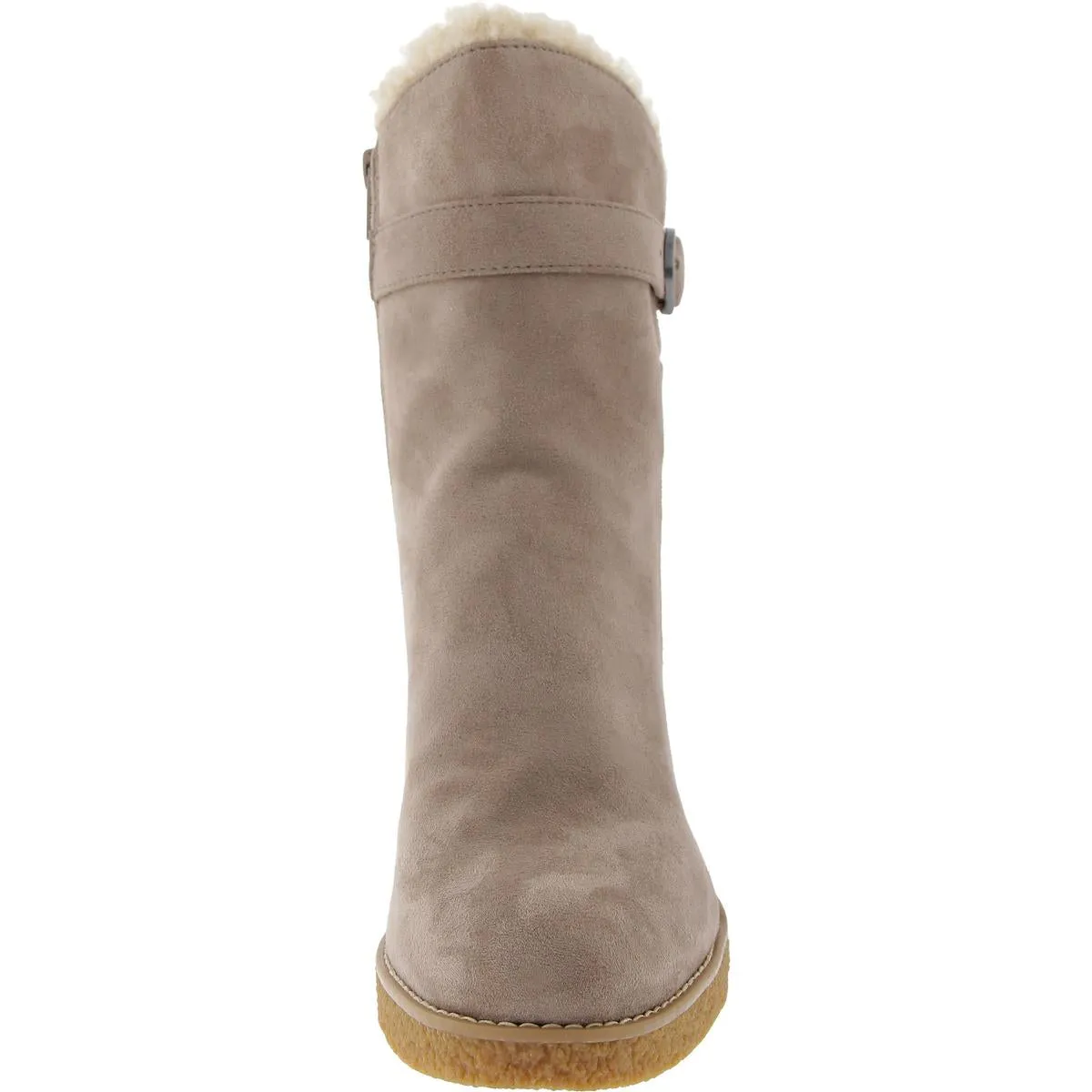 Womens Faux Fur Faux Suede Booties