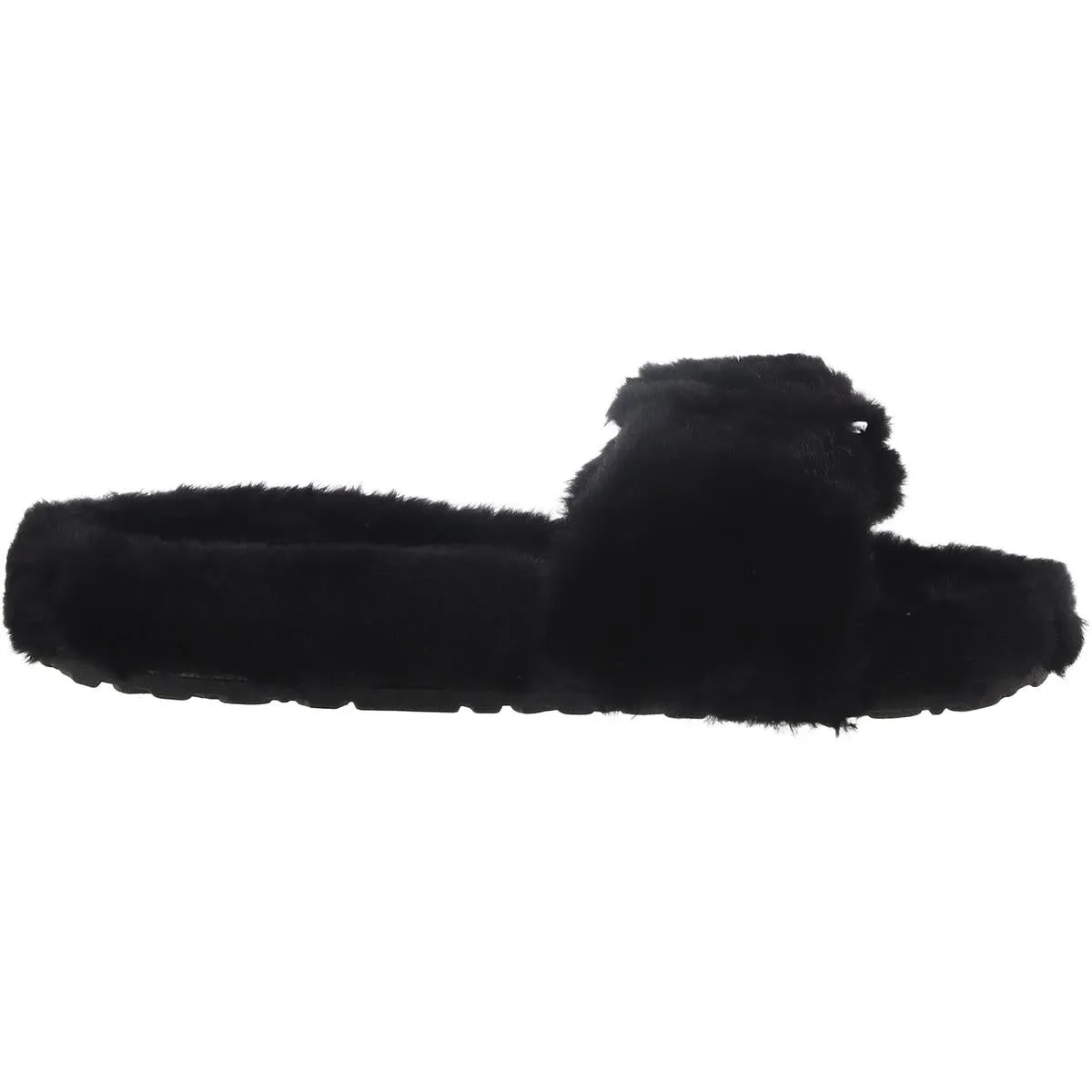 Womens Faux Fur Flat Slide Slippers