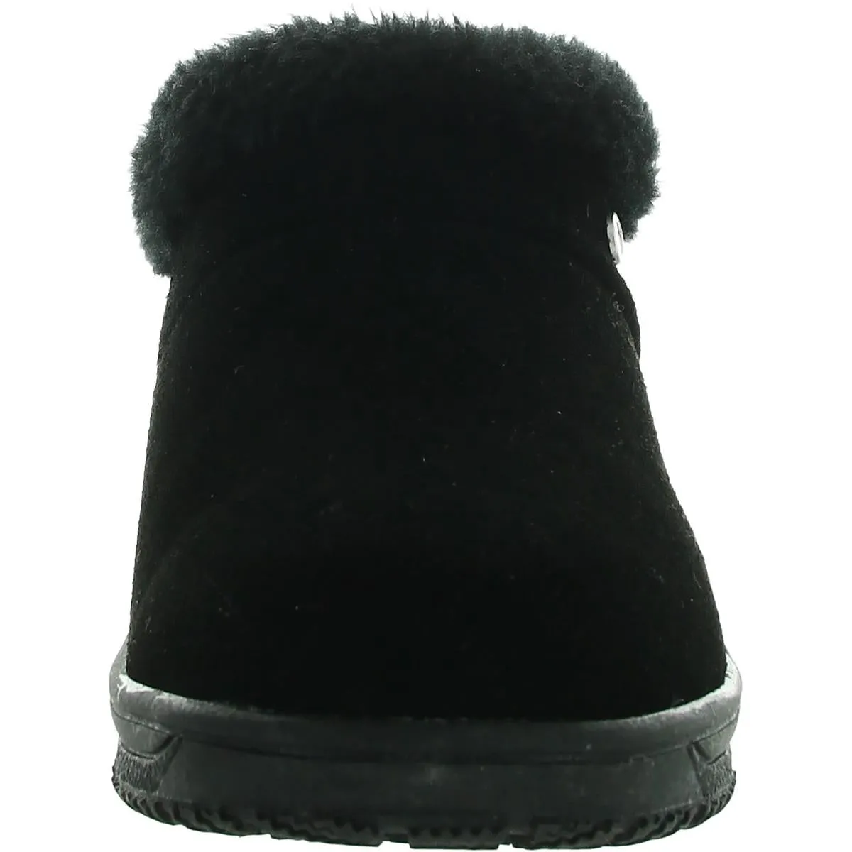 Womens Faux Fur Lined Suede Loafer Slippers