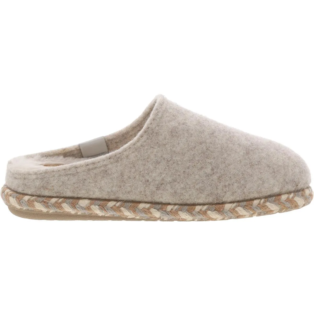 Womens Faux Fur Lined Wool Slide Slippers
