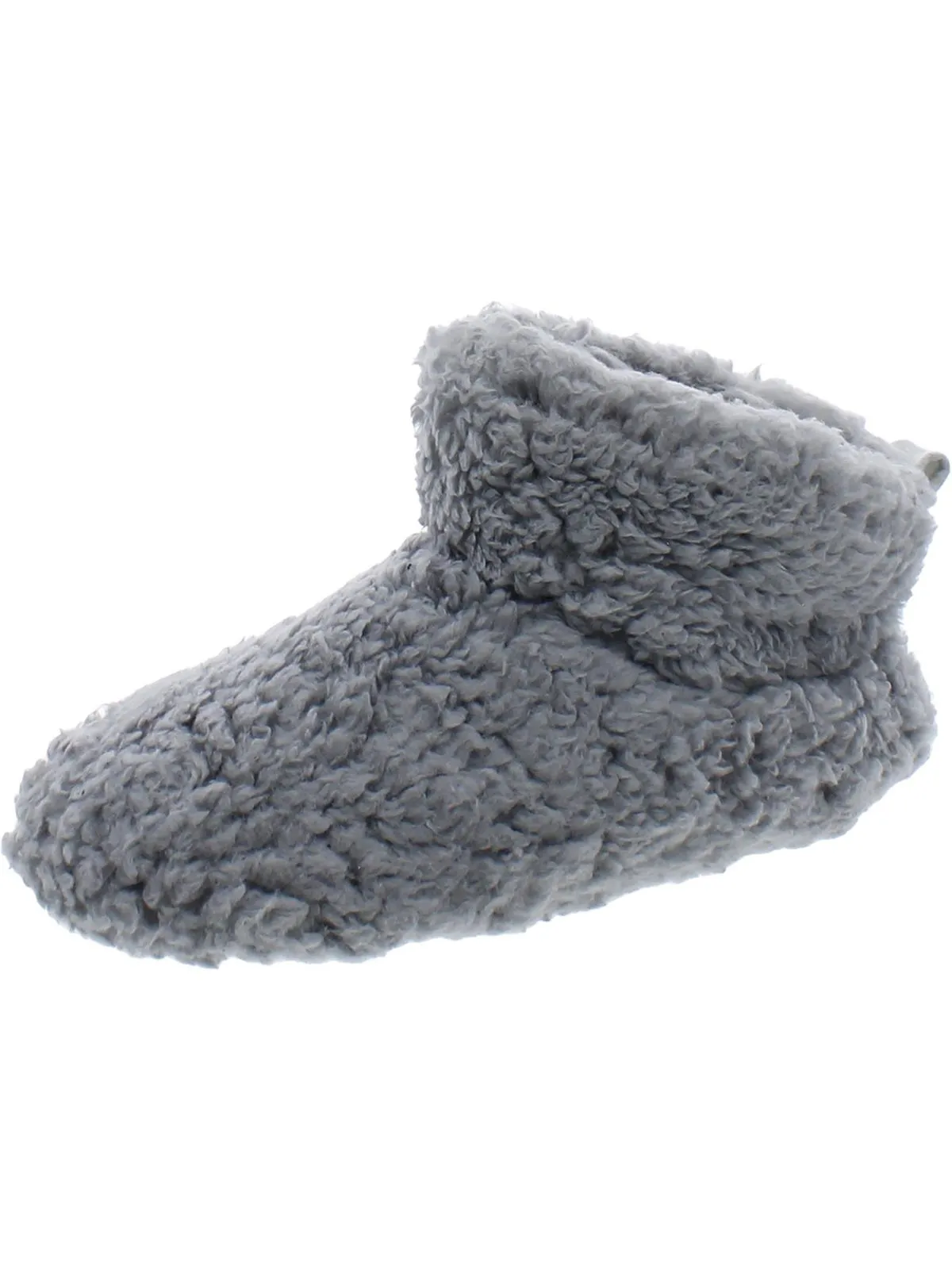 Womens Faux Fur Pull On Bootie Slippers