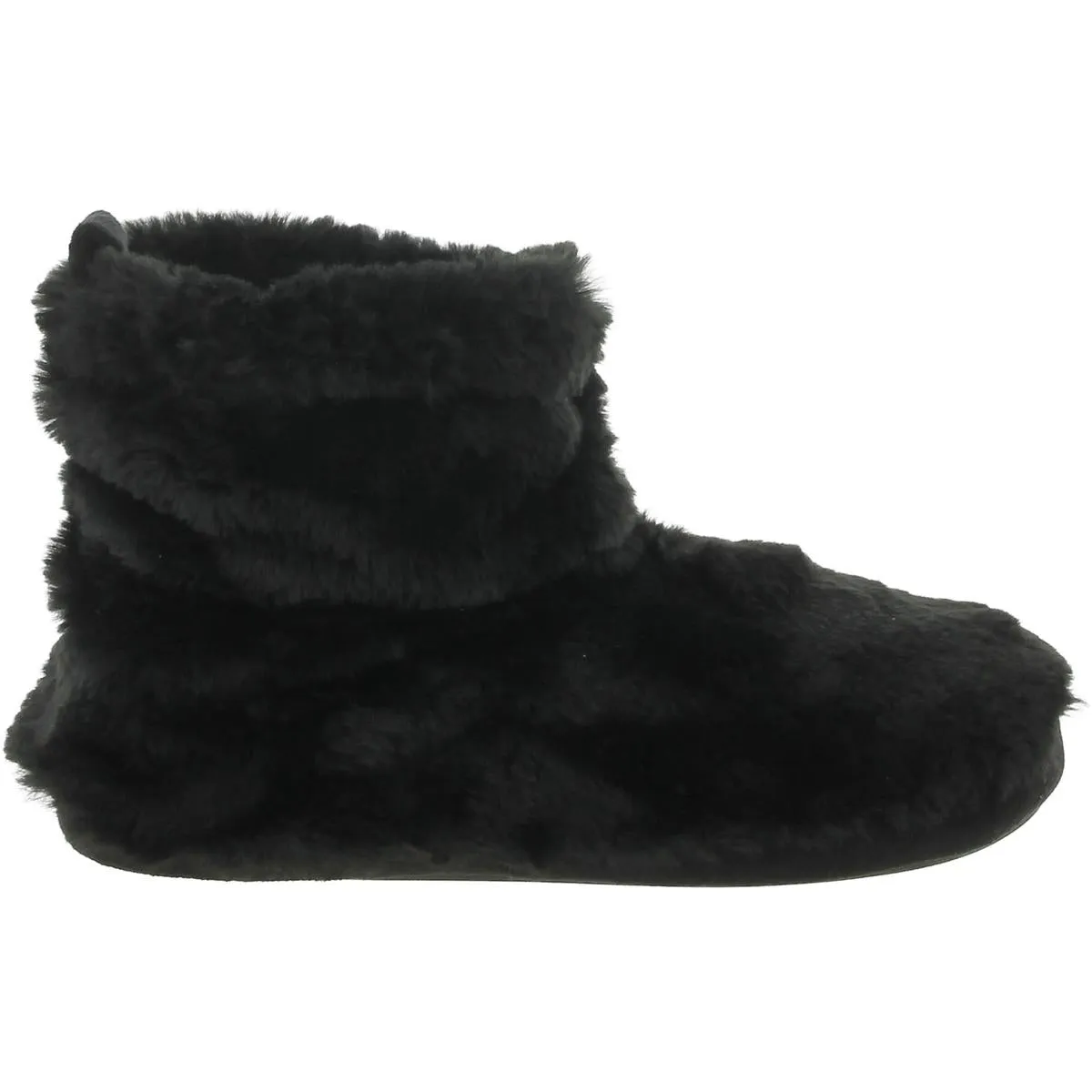 Womens Faux Fur Slip On Bootie Slippers