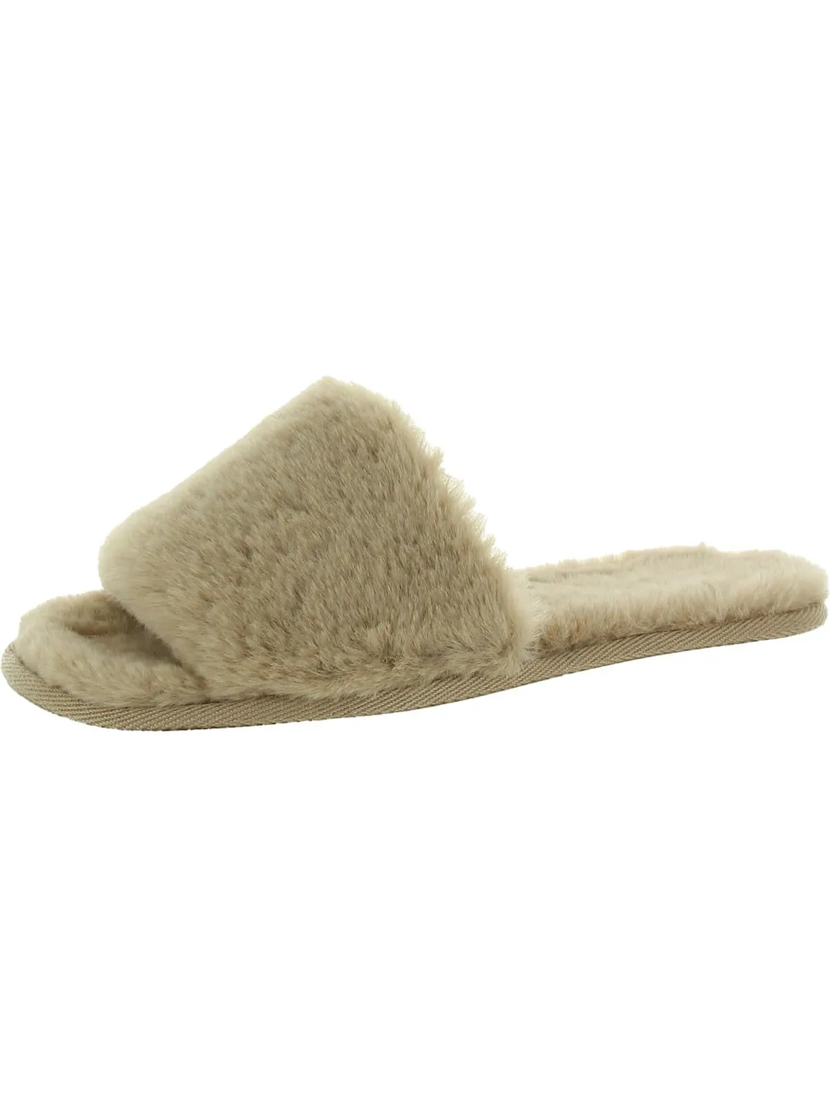 Womens Faux Fur Slip On Slipper Shoes