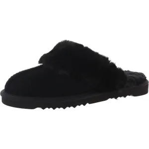Womens Faux Fur Suede Slide Slippers