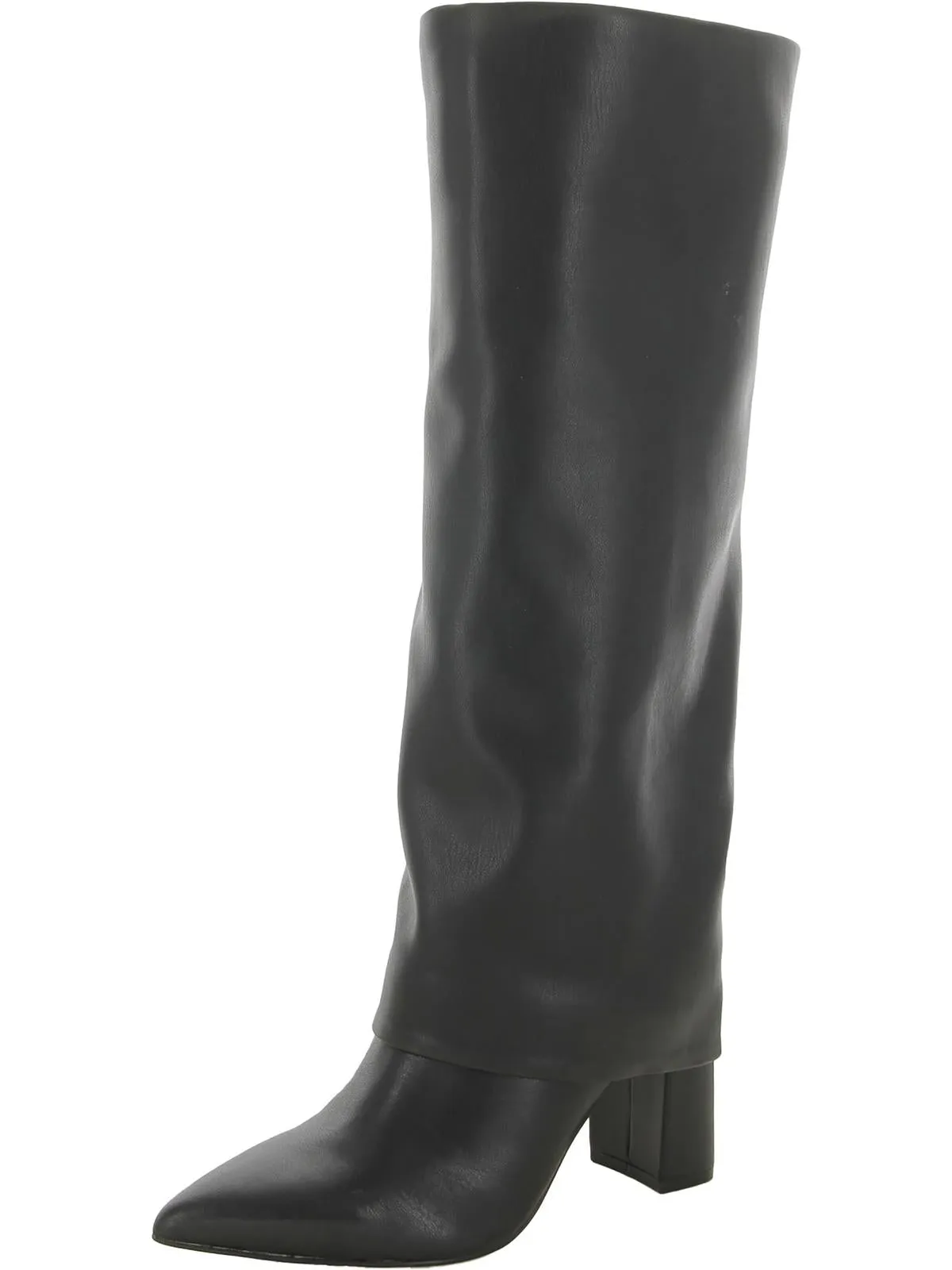 Womens Faux Leather Pointed Toe Knee-High Boots