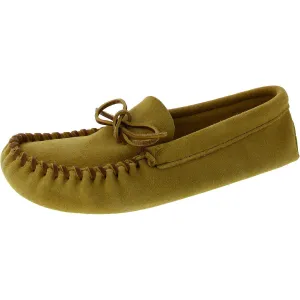 Womens Faux Leather Slip On Moccasin Slippers
