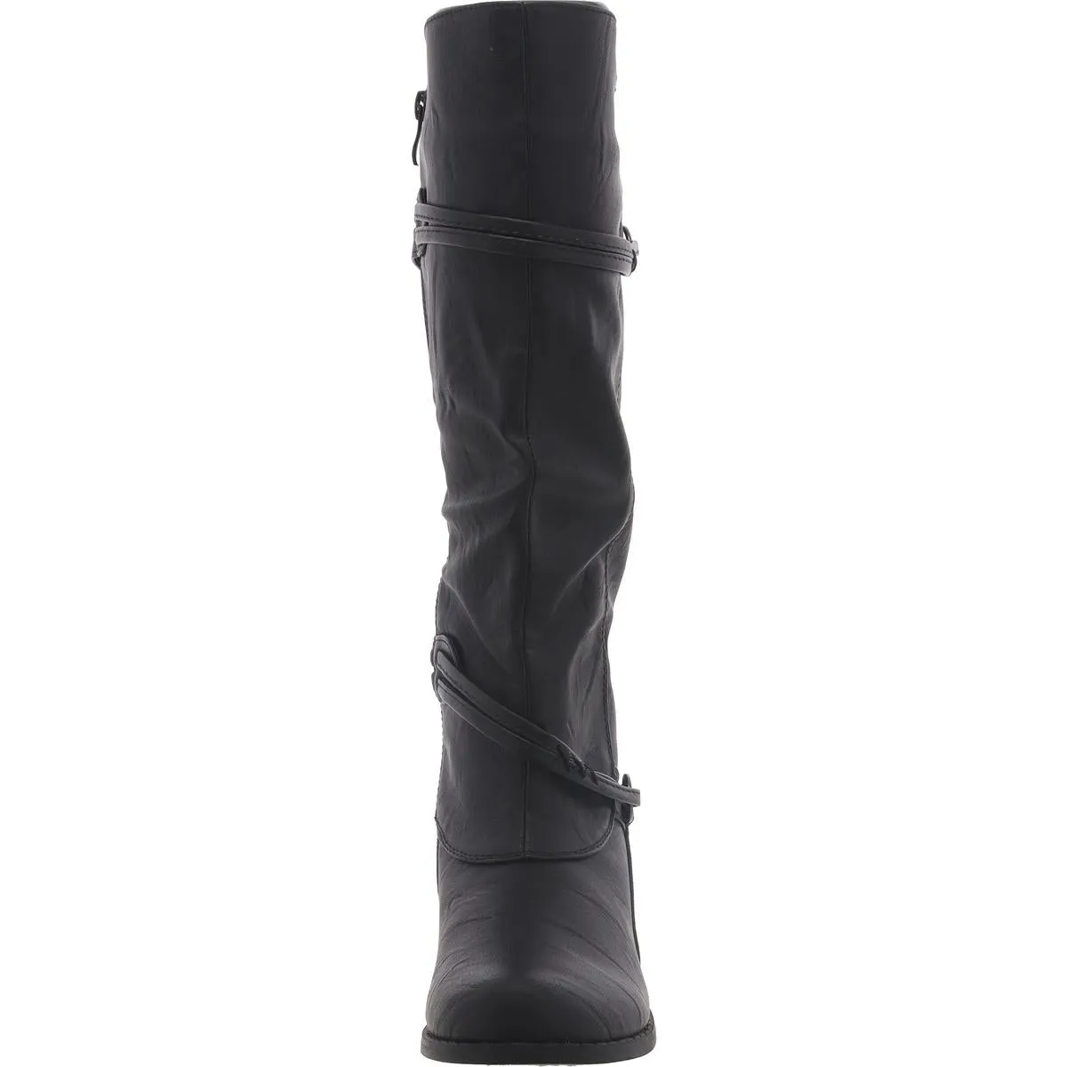 Womens Faux Leather Wide Calf Knee-High Boots