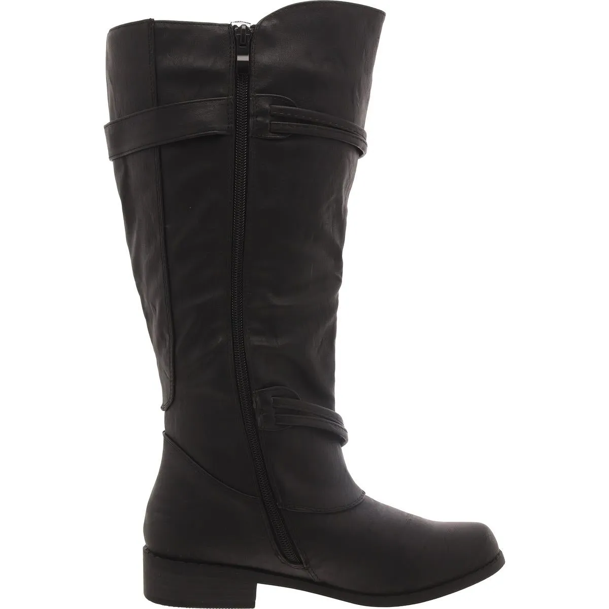Womens Faux Leather Wide Calf Knee-High Boots