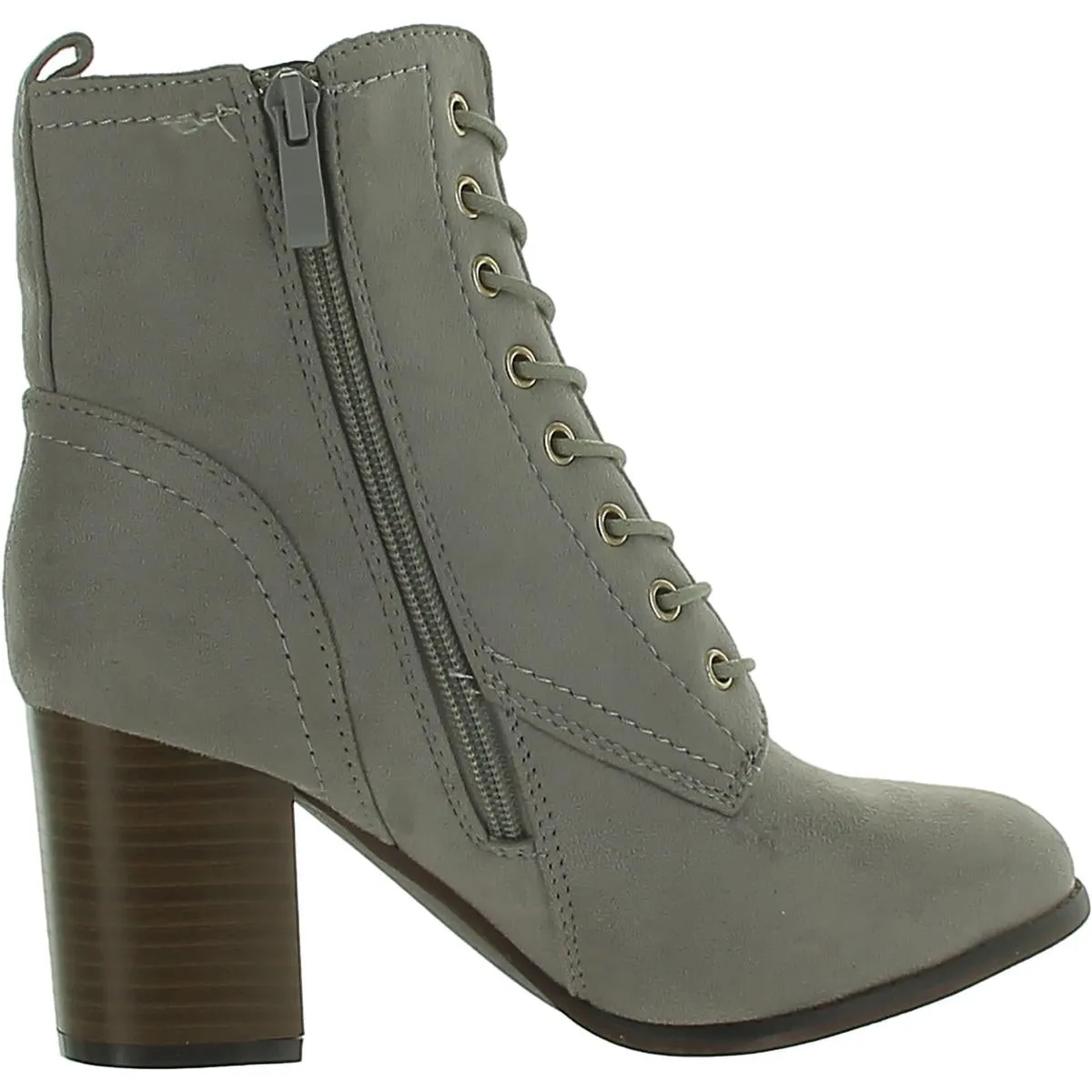 Womens Faux Suede Block Heel Ankle Boots