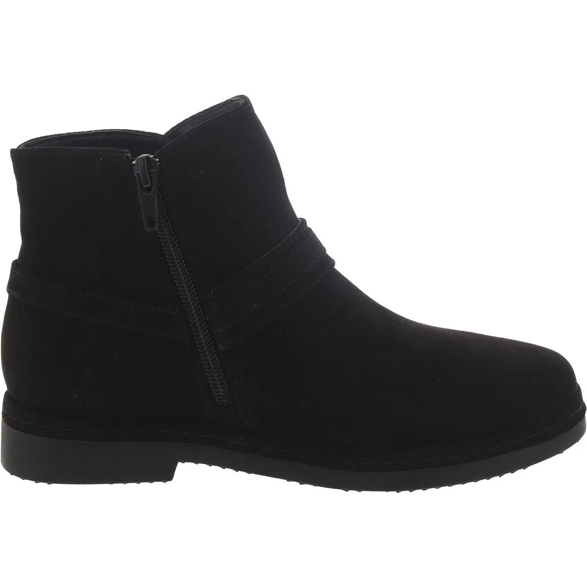 Womens Faux Suede Block Heel Ankle Boots