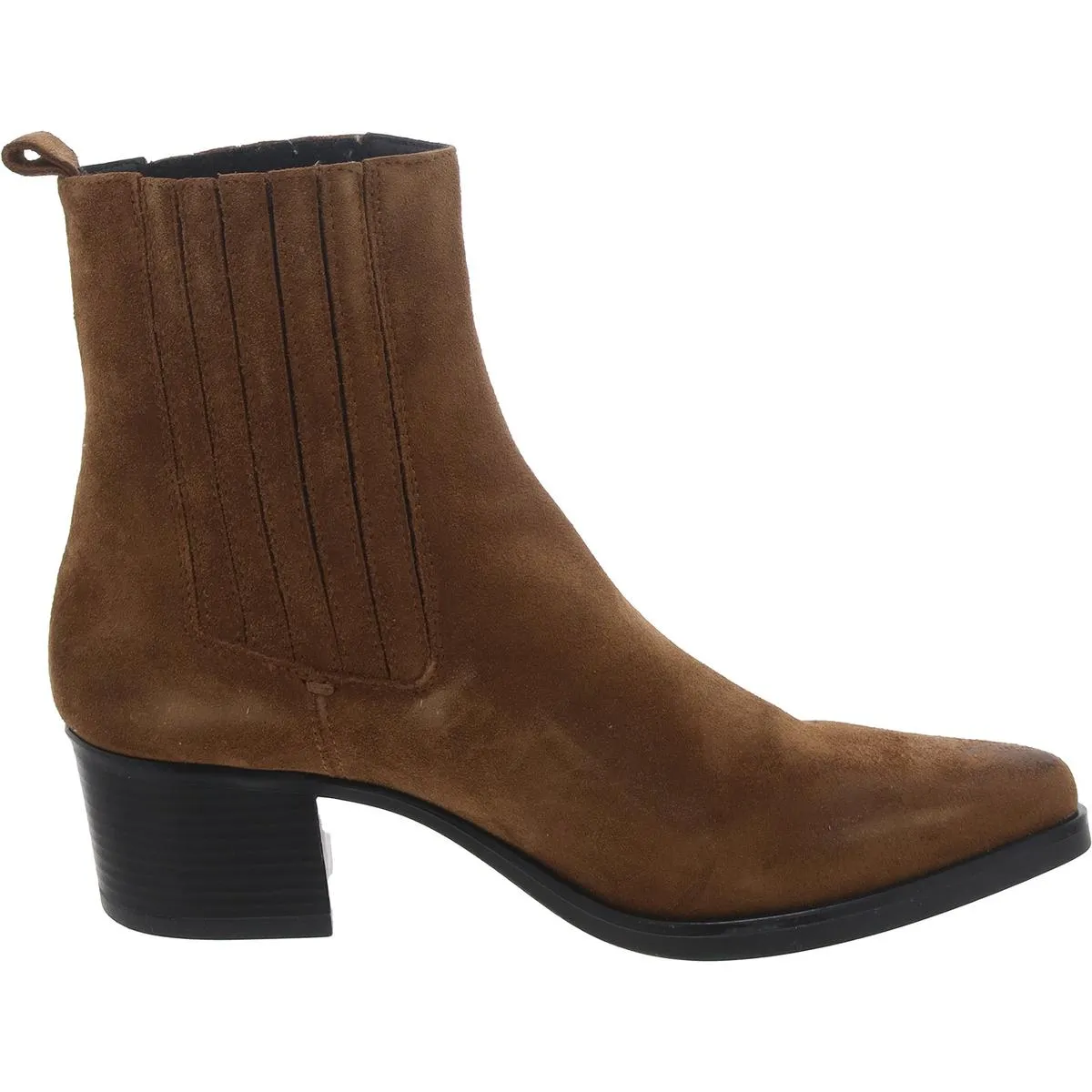 Womens Faux Suede Pointed Toe Ankle Boots