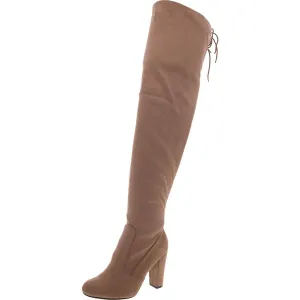 Womens Faux Suede Zipper Over-The-Knee Boots