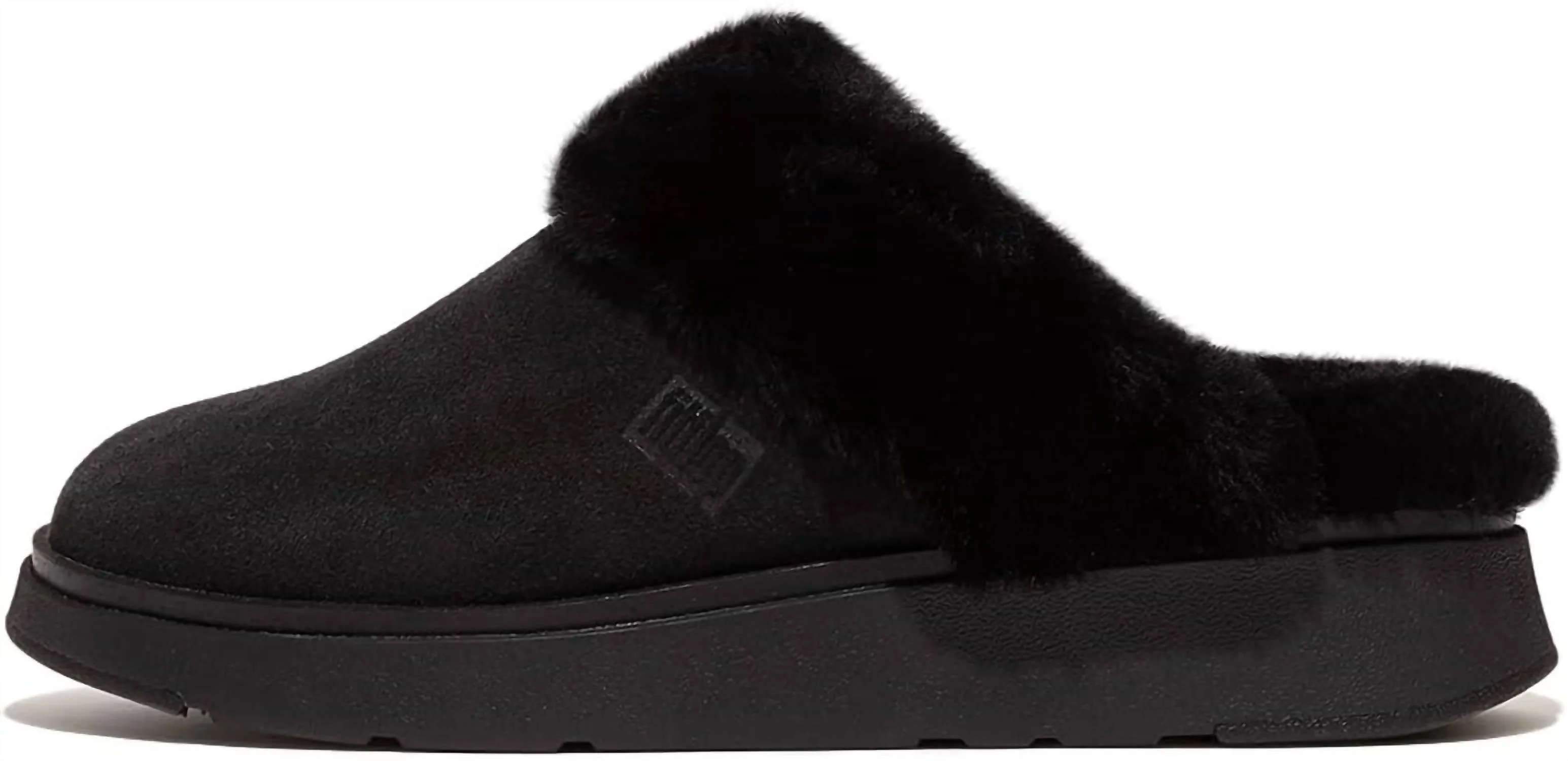 Women's Gen-Ff Shearling Collar Slippers In All Black