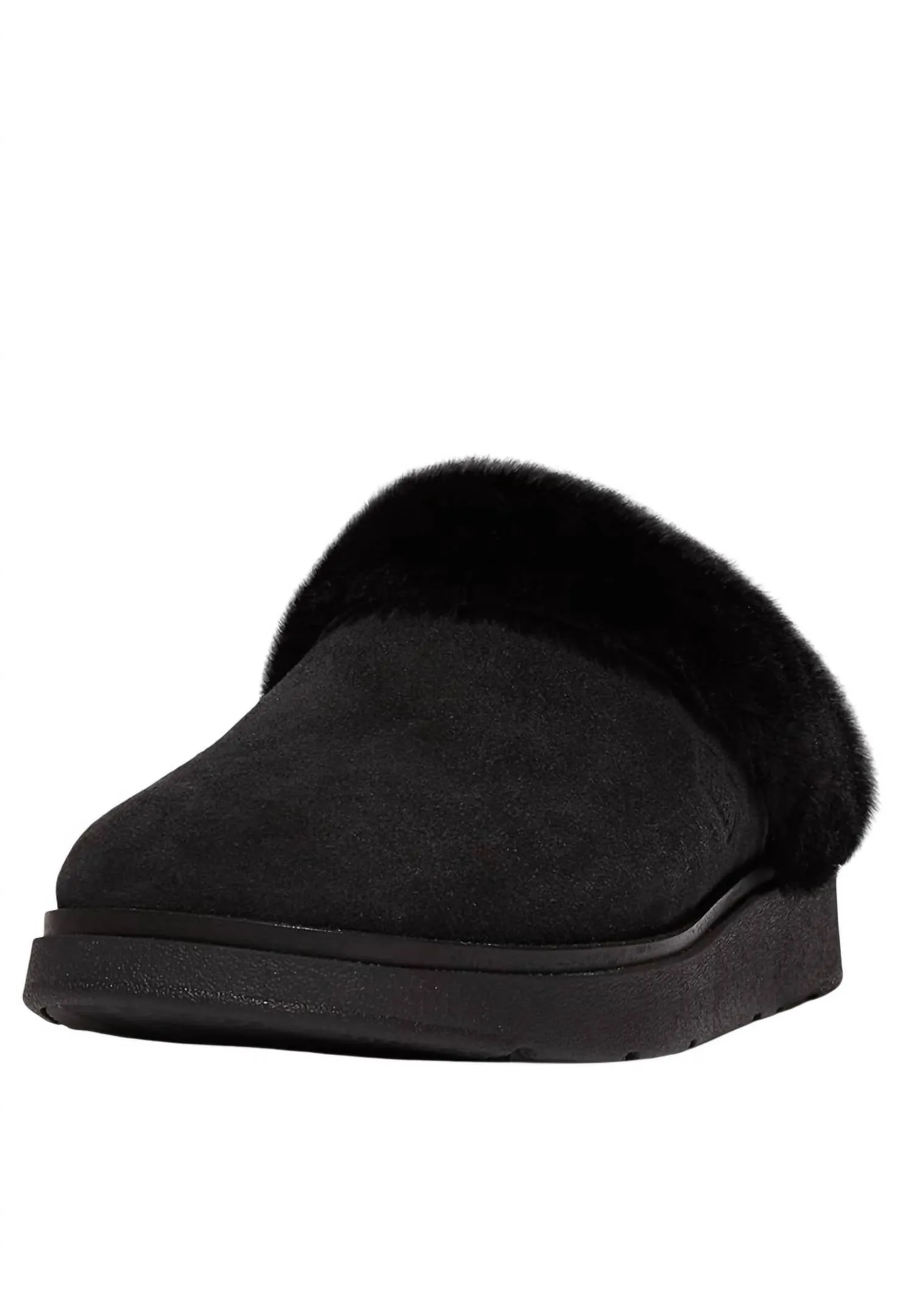 Women's Gen-Ff Shearling Collar Slippers In All Black