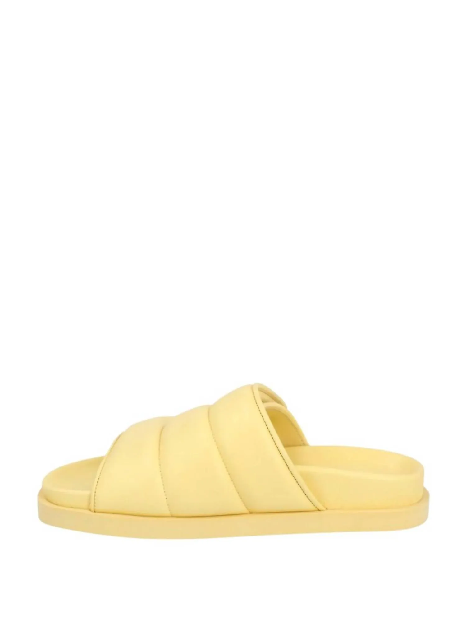 Women's Gia 3 Padded Leather Slides In Butter