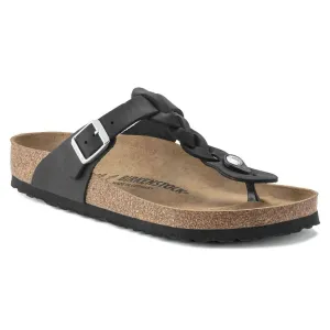 Women's Gizeh Oiled Leather Sandals In Black
