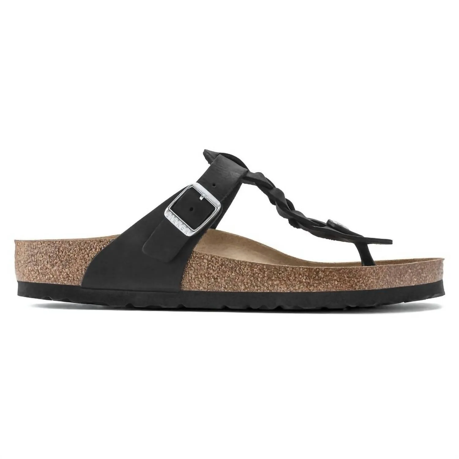 Women's Gizeh Oiled Leather Sandals In Black