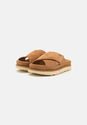 Women's Goldenstar Cross Slide In Chestnut