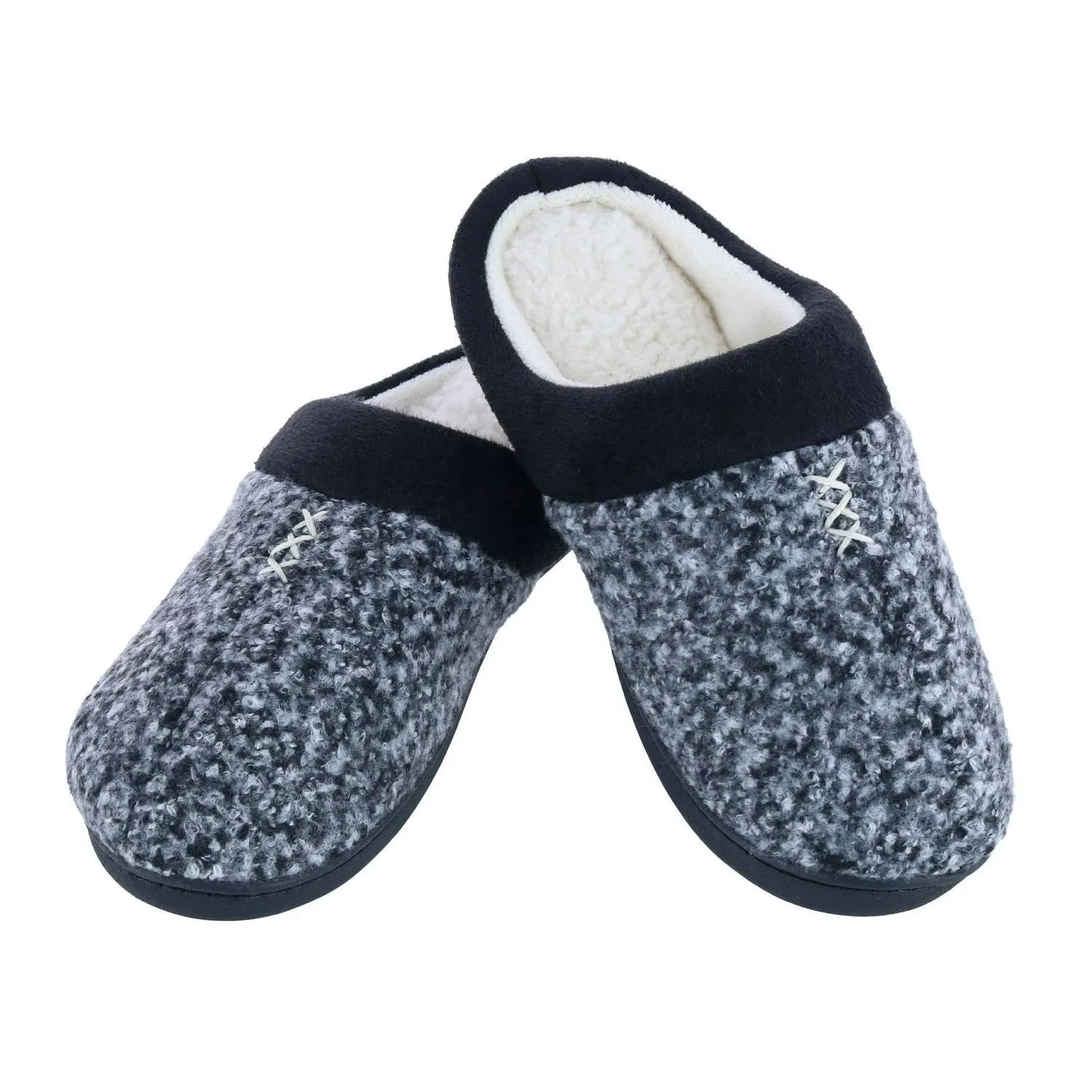 WomenS Heathered Knit Jessie Hoodback Slippers In Navy