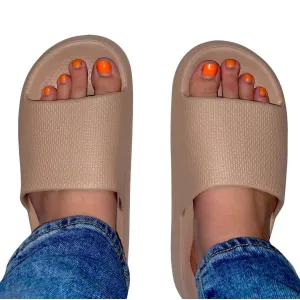 Women's Hey Girl Slides In Nude