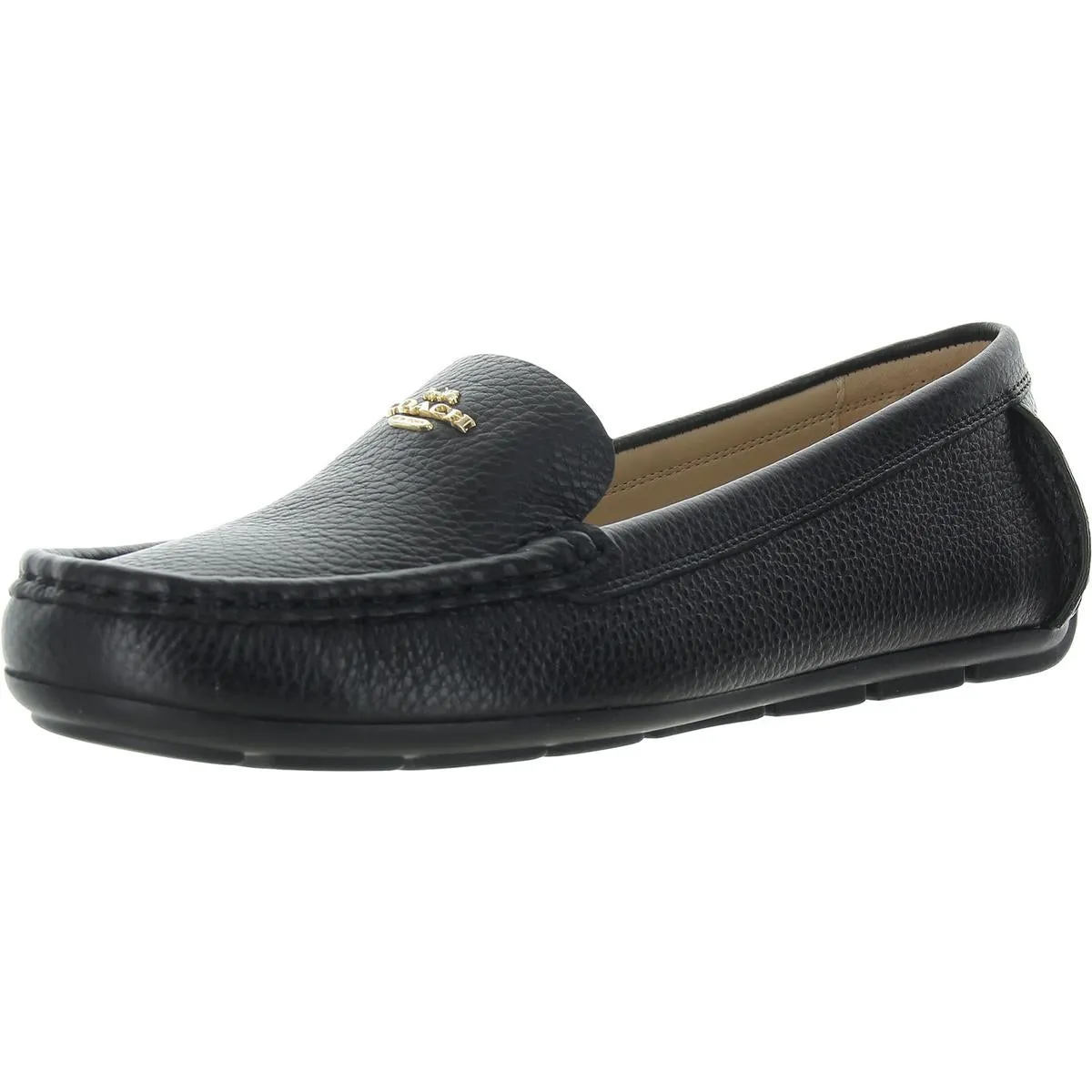 Womens Logo Leather Loafers