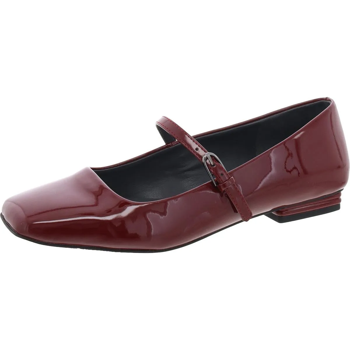 Womens Patent Square Toe Loafers
