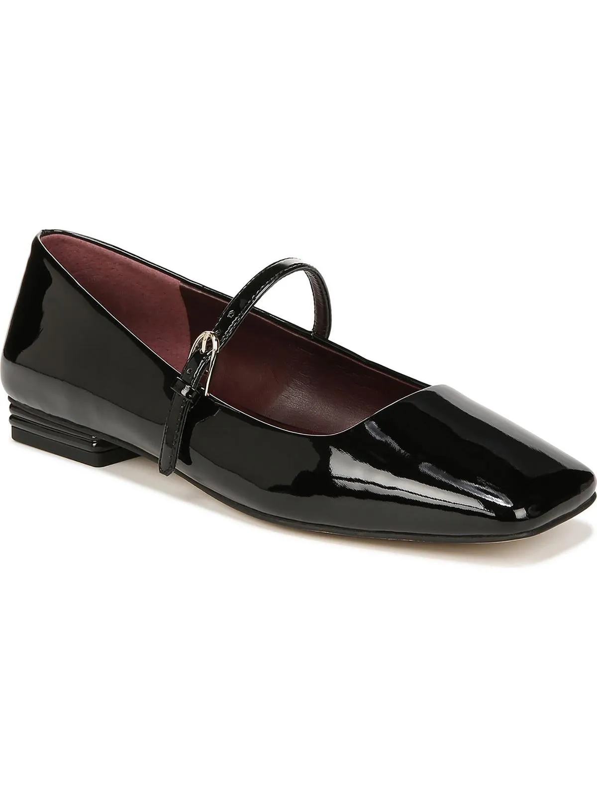 Womens Patent Square Toe Loafers