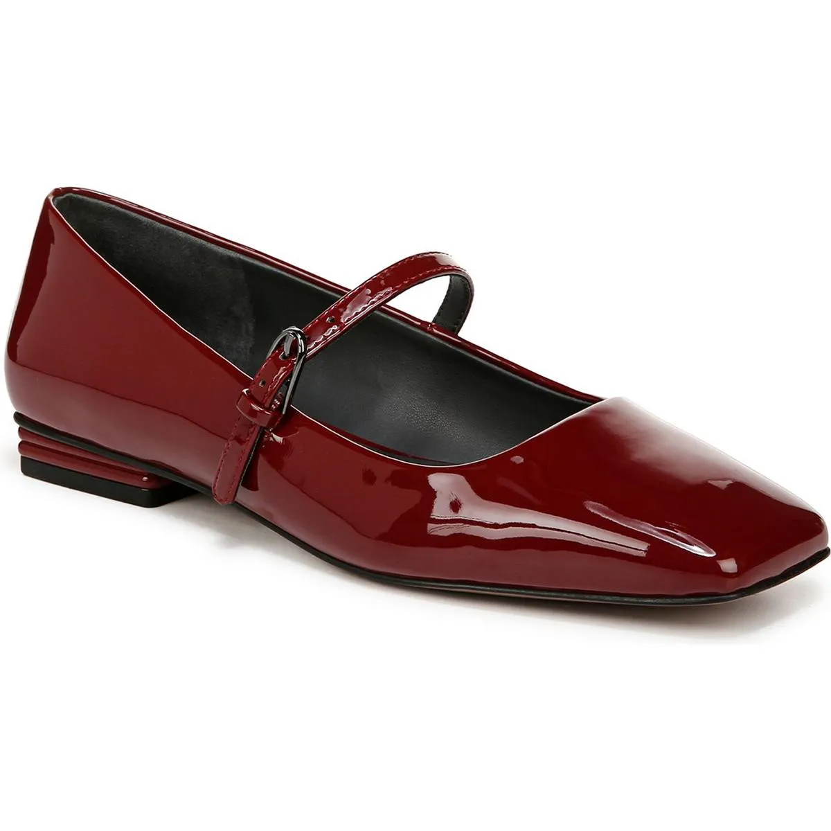Womens Patent Square Toe Loafers