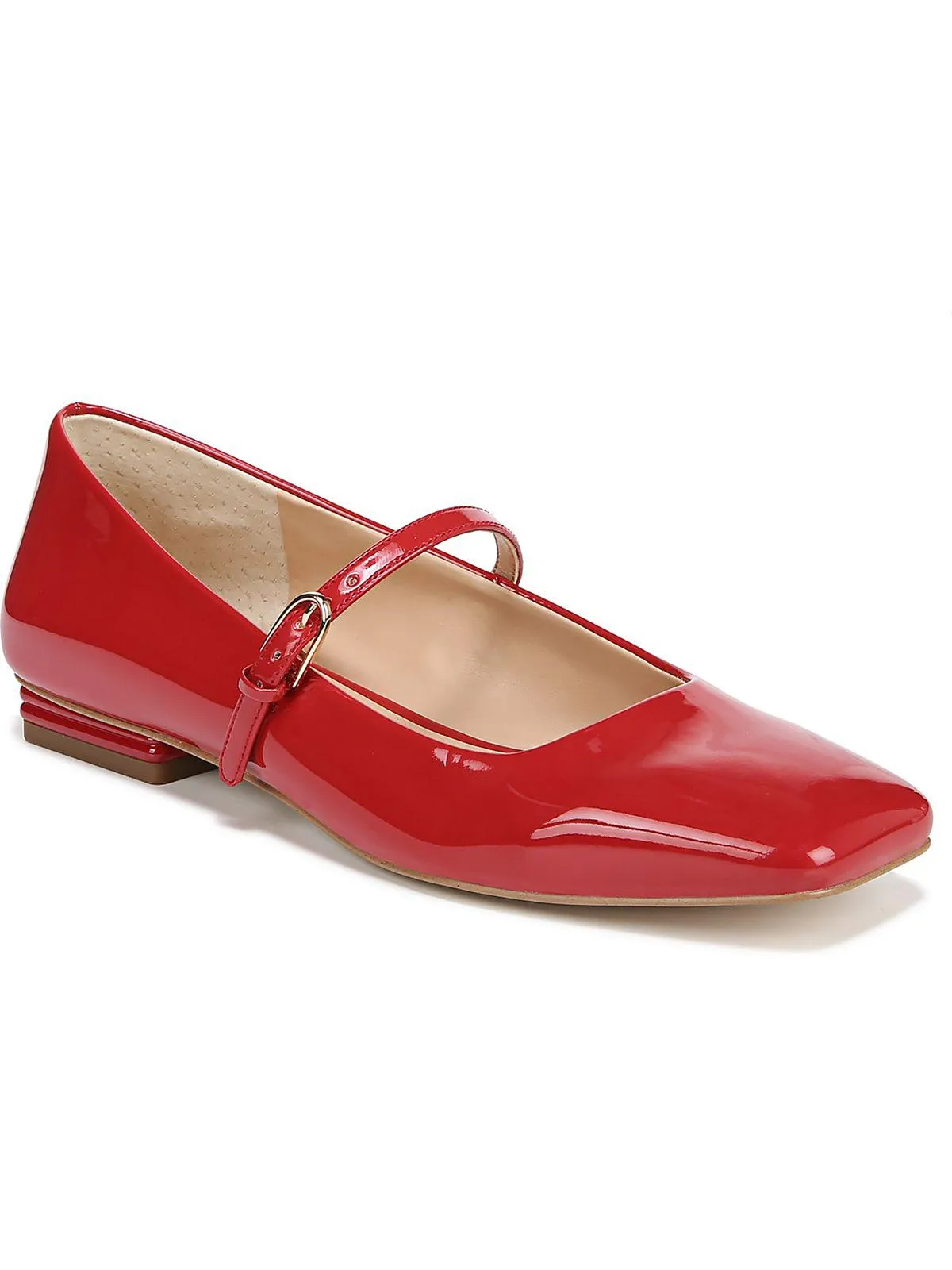 Womens Patent Square Toe Loafers