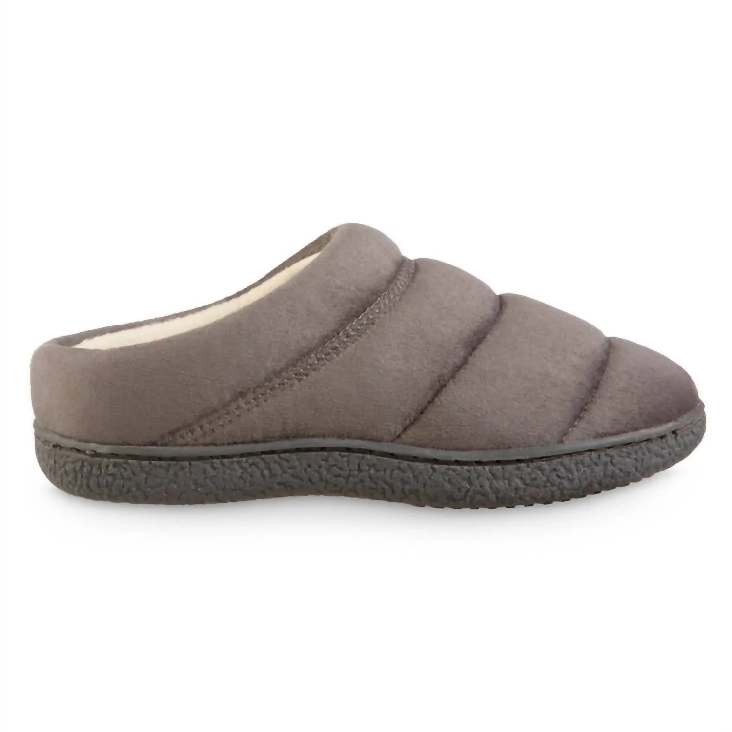 Women's Recycled Microsuede Puffer Clog Slipper In Ash