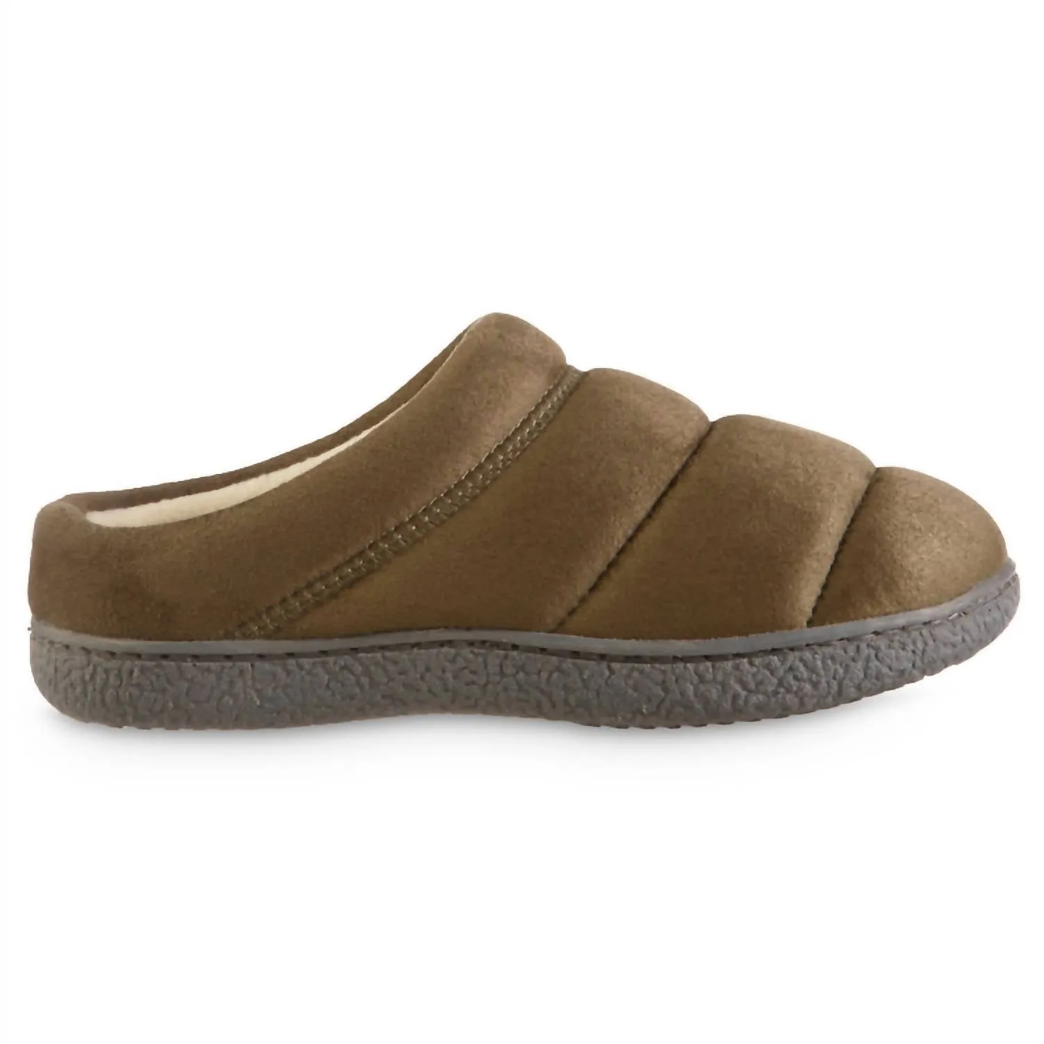 Women's Recycled Microsuede Puffer Clog Slipper In Olive